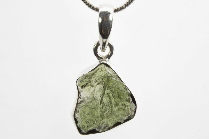 Green Moldavite Tektite Pendant ( g) - Czech Republic #317524